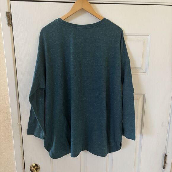 J Jill Womens Sweater Bohemian Comfy 2XL Green Stretch Lounge Minimalist City - Picture 7 of 11